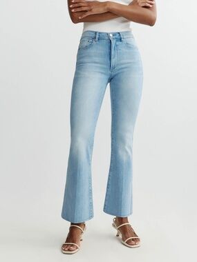 DL1961 Bridget Boot High Rise Instasculpt™ Crop Jeans Light Blue Denim Size 25